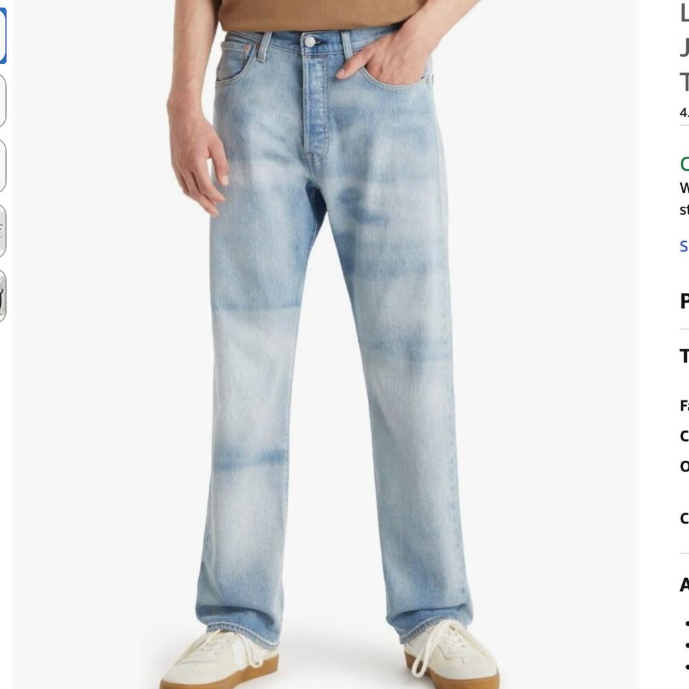 Levi's Men's 501 Original Fit Jeans, Equilibrium, 32Wx29L, NWT